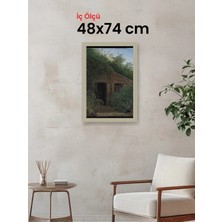 Hars Vintage Eskitme Beyaz Çok Renkli Çerçeve 48 x 74 cm Şeffaf Korumalı Pvc