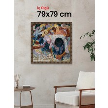 Hars Heritage Eskitme Kahverengi Çerçeve 79 x 79 cm Camlı