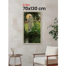 Hars Vintage Eskitme Beyaz Çok Renkli Çerçeve 70 x 130 cm Camlı