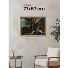 Hars Royal Klasik Desenli Altın Çerçeve 77 x 57 cm Şeffaf Korumalı Pvc