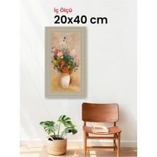 Hars Vintage Eskitme Beyaz Çok Renkli Çerçeve 20 x 40 cm Şeffaf Korumalı Pvc