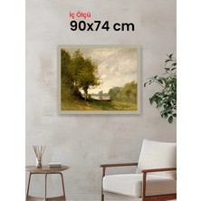 Hars Vintage Eskitme Beyaz Çok Renkli Çerçeve 90 x 74 cm Şeffaf Korumalı Pvc