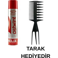 Ostwint Helix 5 Numara Ultra Hold Fixative Güçlü Tutuş Saç Spreyi 300ML & Morco Çatal Şekil Tarak Hediye