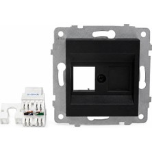 Ovivo Electric Ovivo Data Priz Metalik Siyah