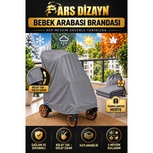 Ars Dizayn Bebek Arabası Saklama Kılıfı Branda Koruma Örtüsü Su Geçirmez - Gri 4 Mevsim Koruma