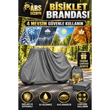 Ars Dizayn Gri Bisiklet Brandası, Koruma Örtüsü, Su ve Toz Geçirmez, 4 Mevsim Koruma