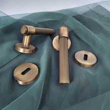 Koldoor Sare Mat Antik Sarı Rozetli Oda Kapı Kolu Elegant Model