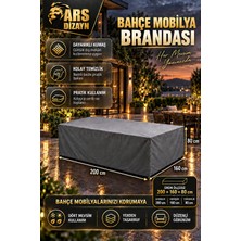 Ars Dizayn Bahçe Mobilya Brandası 200X160X80 cm Masa Sandalye Koruma Örtüsü Kılıf Gri Su Geçirmez