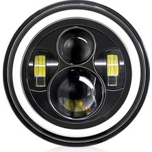 Mucize LED Far / Motosiket ve Araç Farı / Yuvarlak Far - 7 Inc