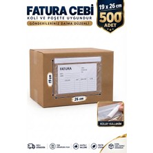 Erfa Plastik Ambalaj Kargo Fatura Cebi 19X26 cm 500 Adet Kargo Evrak Poşeti Şeffaf Yapışkanlı Su Geçirmez, Dayanıklı