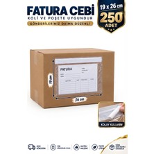 Erfa Plastik Ambalaj Kargo Fatura Cebi 19X26 cm 250 Adet  Kargo Evrak Poşeti  Şeffaf Yapışkanlı  Su Geçirmez, Dayanıklı