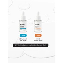 Youno Care 2'li Leke Karşıtı Aydınlatıcı Serum Seti | %10 C Vitamini + 8d Hyaluronik Asit Serum