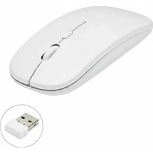 Alkasaz Kablosuz Mouse Fare Şarjlı Bluetooth Wireless Çift Modlu Sessiz
