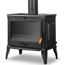 Firestove Fire Stove  FRS-041YK     Retro Tek Camlı Yandan Kapaklı Pik Döküm Şömine Soba