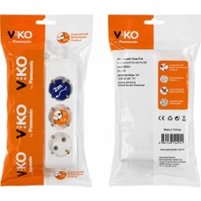 Viko by Panasonic 3’lü Topraklı Grup Priz 2 Metre Kablolu Çocuk Korumalı