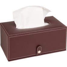2k Premium Tasarım Vegan Deri Mendil ve Peçete Kutusu Maksi Boy Peçetelik Ofis Ev Hediyelik Masa Üstü Aksesuar 24X13X10 Cm. Bordo