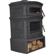 Firestove Fire Stove  FRS-033YKST    Odun Hazneli  Kuzineli   Yan Kapaklı Pik  Döküm Şömine Soba