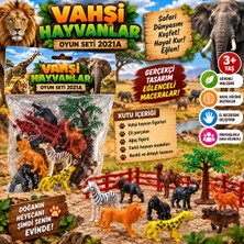Trust Store Oyuncak Vahşi Hayvanlar Seti Hayvan Figürleri Çit ve Ağaç Aksesuarları Safari ve Orman Dünyası