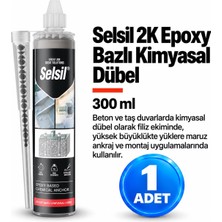 Selsil Arge Toptan 2k Epoxy Bazlı Kimyasal Dübel 300 ml Hızlı Kürleşir Yüksek Mukavemetli 1 Adet