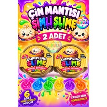 Yupulu Çin Mantısı Slime Oyun Jeli Simli Dumpling 2 Adet Esnek Sürpriz 6 Renk Eğitici-Öğretici Duyu-Motor Beceri Oyuncağı