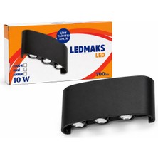 Ledmax Ledmaks 10W Çift Taraflı LED Aplik Siyah Kasa 3200K Gün Işığı Duvar Apliği