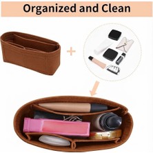 Mucize Kahverengi Keçe Çanta Düzenleyici ve Ayarlanabilir Askı Seti / Mini Organizer - 16.5X8X5 cm