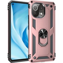Ny Joy Xiaomi Mi 11 Lite Uyumlu Kılıf Sofya Yüzüklü Silikon Kapak - Rose
