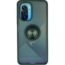 Ny Joy Xiaomi Redmi K40 Uyumlu Kılıf Montreal Yüzüklü Silikon Kapak - Yeşil