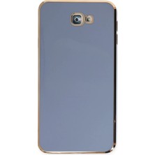 Ny Joy Samsung Galaxy J7 Prime Uyumlu Kılıf Volet Silikon - Mavi