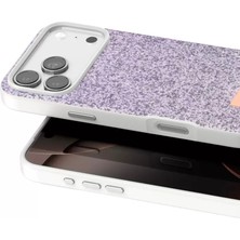 Ny Joy Onegif Apple iPhone 17 Pro Uyumlu Bright Simli Kapak - Lila
