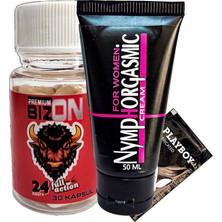 Ny Joy Bizon Erkeklere Full Action 30LU Kapsül + Kadınlara Özel Krem + Lubricated