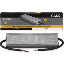 Cata CT-2593V 12V 200W 17A IP64 Dış Mekan Şerit LED Trafosu