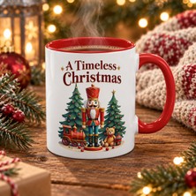 Tişört Kodu A Timeless Christmas Kırmızı Kulplu Porselen Kupa | 325 ml
