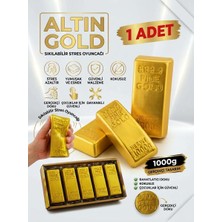 Vittuc Külçe Altın Görünümlü Sıkılabilir Anti Stres Oyuncağı - Kokusuz ve Esnek Relax Oyuncak