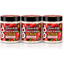 Blue Drop Yüz ve Vücut Peeling Scrub Nemlendirici Bakım Çilek Özlü 500ML X3 Adet