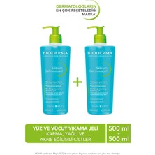 Bioderma Sebium Foaming Gel Karma Yağlı ve Akne Eğilimli Ciltler Için Yüz Temizleme Jeli 500 ml x 2 Adet