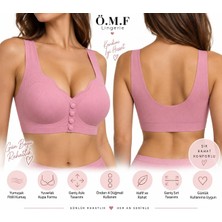 Önden Düğmeli Fitilli Pedli Sütyen - Yumuşak Dokulu Toparlayıcı Günlük Bralet