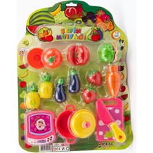Beyaz Alan Toys Oyuncak Meyve Sebze Kesme Seti Bıçak  ve Kesme Tahtası  Set 19 Parça
