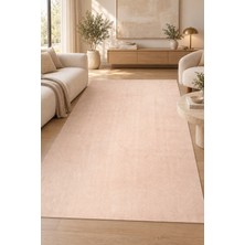 İlhanın Halıları Karun Yumuşak Peluş Halı Bej Kaymaz Tabanlı Yıkanabilir Modern Salon Mutfak Antre Oturma Odası Halıs