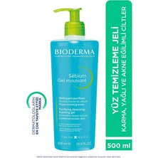 Bioderma Sebium Foaming Gel Karma, Yağlı ve Akne Eğilimli Ciltler Için Yüz Temizleme Jeli 500 ml