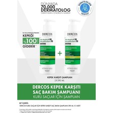 Vichy Dercos Kuru Saçlar Kepeğe Karşı Etkili Şampuan 390 ml x 2 Adet
