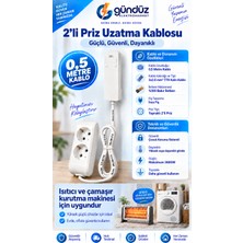 Gündüz Elektromarket 2’li (0,5) Metre Uzatma Prizi 3x2,5 Mm² Kalın Kablolu Ultra Ince Fişli