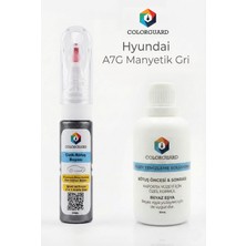 COLORGUARD Hyundai A7G Manyetik Gri İğneli & Fırçalı Şişe Rötuş Boyası ve Yüzey Temizleme Solüsyonu Seti