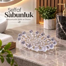 Kea Ev Eşyaları Şeffaf Katı Sabunluk – Sabun Kurutucu Su Tahliyeli Banyo Lavabo Sabun Kabı 10X8 cm
