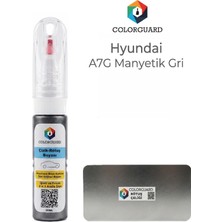 COLORGUARD Hyundai A7G Manyetik Gri İğneli ve Fırçalı Özel Tasarım Şişe Rötuş Boyası ve Profesyonel Rötuş Çeliği Seti