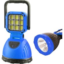 PM-8033C 6 Modlu El Feneri ve Işıldak Acil Durum Lambası Solar Şarjlı
