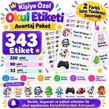 Kidzay 343 Adet Kişiye Özel Premium Okul Etiketi - Suya Dayanıklı Yırtılmaz İsim Etiketi