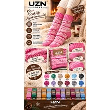 UZN Socks Kadın Kışlık Kalın Örgü Çorap Karışık Renk Desenli Yumuşak Sıcak Çorap