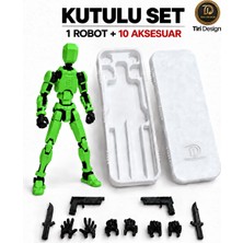Tiri Design Dummy Robot Kutulu Set Oynar Eklemli Pozlanabilir Figür – Yeşil