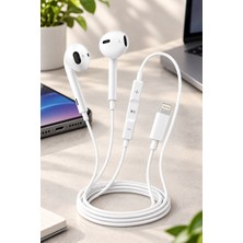Giyitec Lightning Girişli Kablolu Kulaklık Mikrofonlu Kumandalı Stereo Kulak Içi Kulaklık iPhone 14 E Kadar Uyumlu